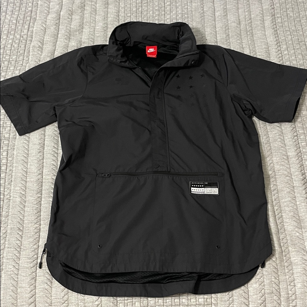 Nike Air Pivot v3 Basketball Jacket Men's Black 1/2 Zip Windbreaker Short Sleeve - Picture 4 of 12